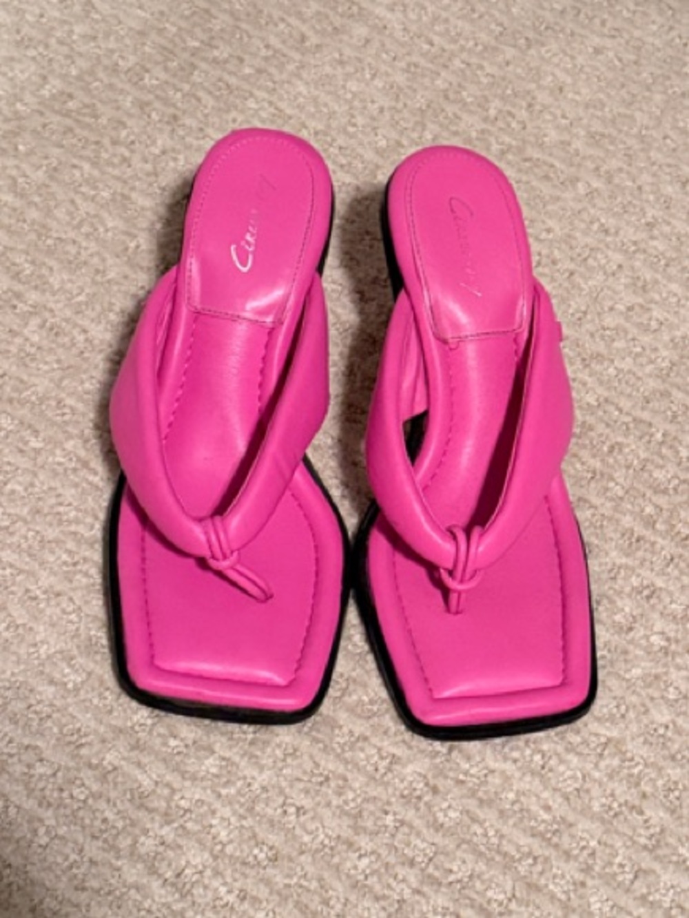 Circus by Sam Edelman Vibrant Pink Square-Toe Thong Sandals